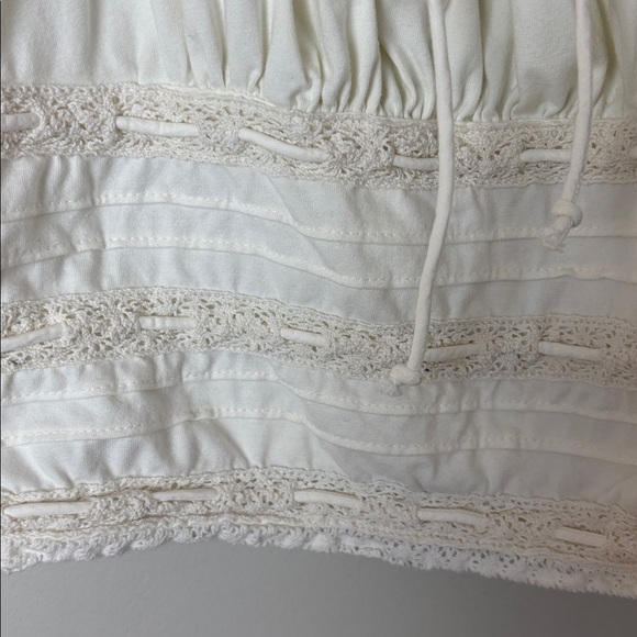 Free People Cream Long Sleeve Cropped Blouse -S - Picture 3 of 10